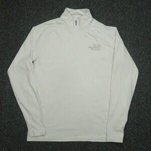 Macade Pullover Mens Large White Performance Golf Quarter Zip Slim Fit *